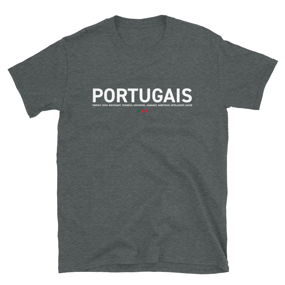 T-shirt Portugal noir - Adjectifs qui font sourire