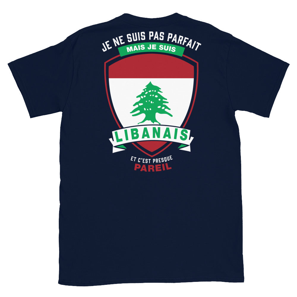 T-shirt Libanais bleu marine - Je ne suis pas parfait mais.