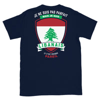 Thumbnail for T-shirt Libanais bleu marine - Je ne suis pas parfait mais.