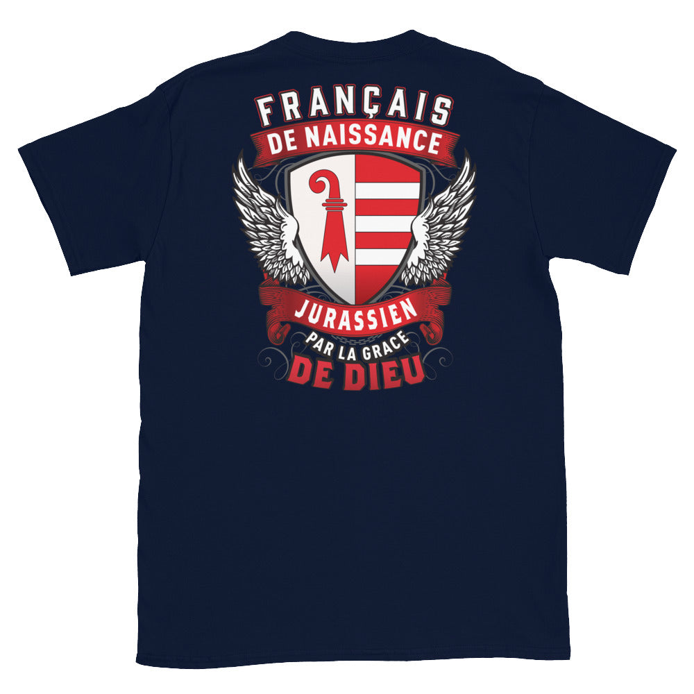 T-shirt Jurassien noir dos - Français, Belge, Suisse, Canadien
