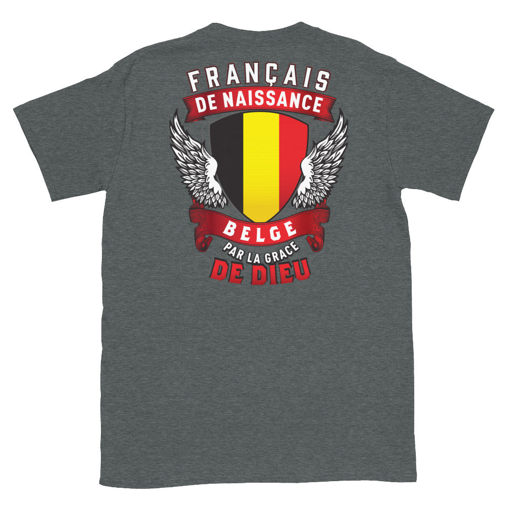 T-shirt Belgique gris foncé - La grâce de dieu en coton