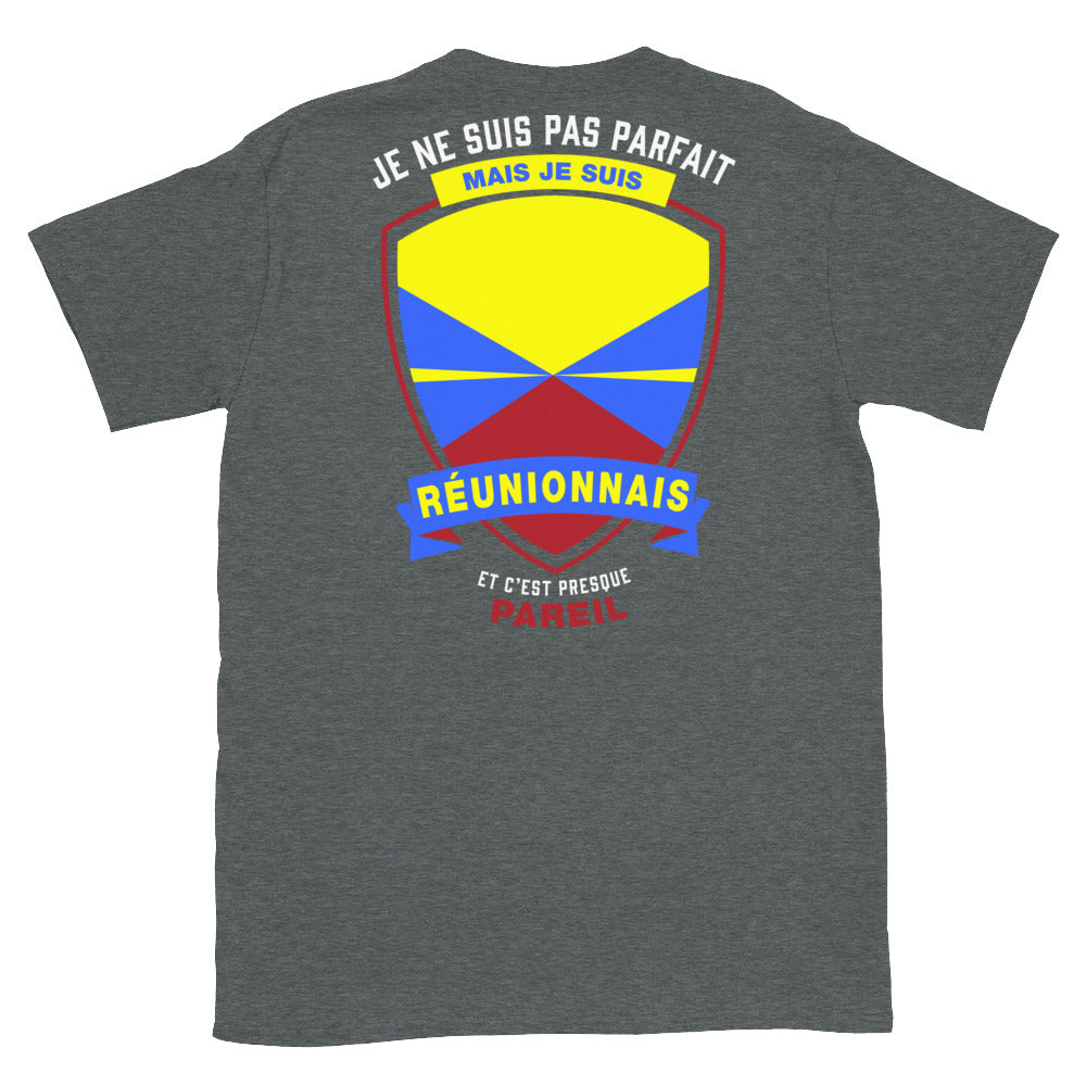 T-shirt Réunion bleu marine - Je ne suis pas parfait mais.