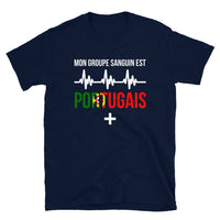 Thumbnail for T-shirt Portugal gris foncé chiné - Mon groupe sanguin : Portugais plus