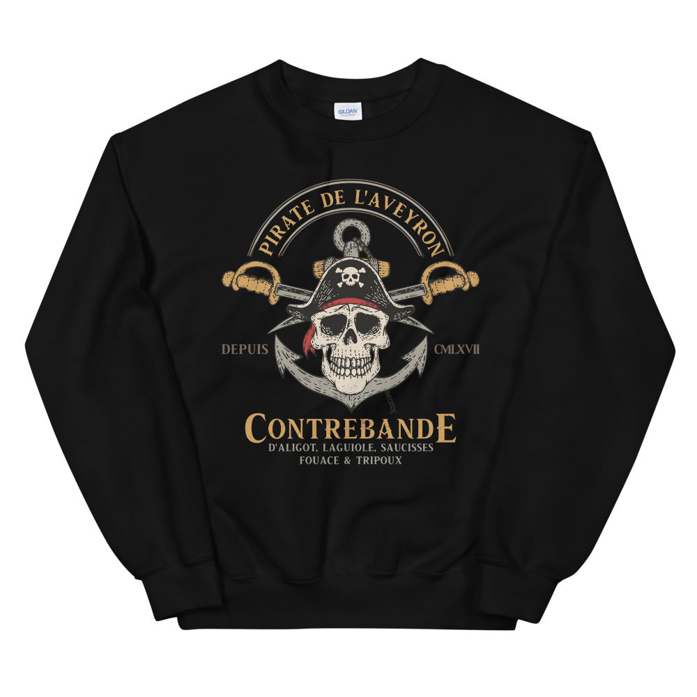 Sweatshirt Aveyron noir - Fierté des pirates locaux