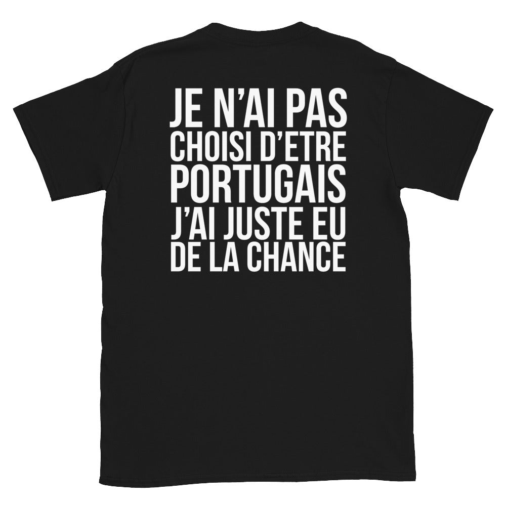 T-shirt Portugal bleu marine dos - Je n'ai pas choisi d'être portugais