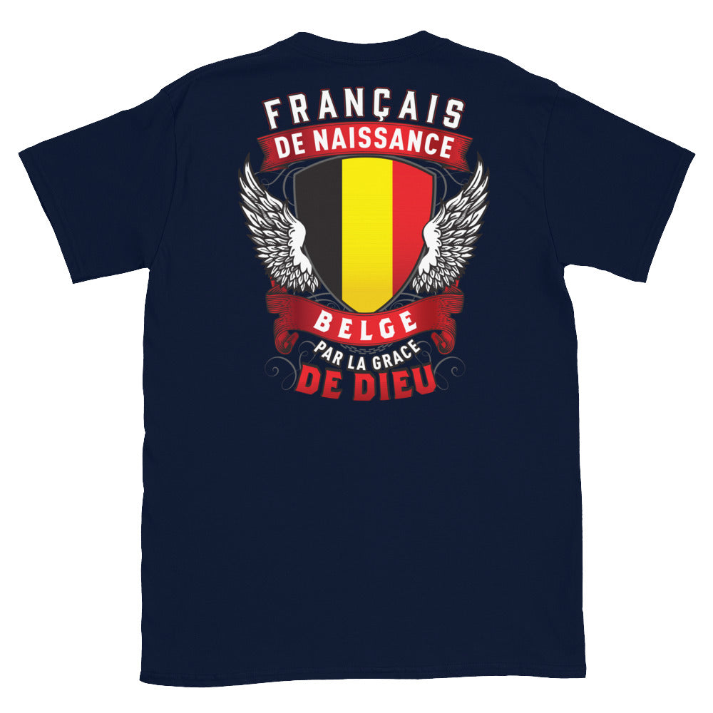 T-shirt Belgique bleu marine - La grâce de dieu en coton