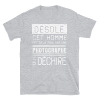 Thumbnail for T-shirt humour bleu marine dos - Désolé ce mec est pris par une fille