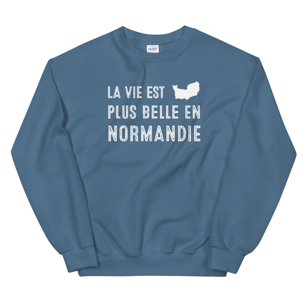 La vie est plus belle en Normandie - Sweatshirt - Ici & Là - T-shirts & Souvenirs de chez toi