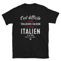 Thumbnail for T-shirt Italie bleu marine dos - C'est difficile d'avoir toujours raison