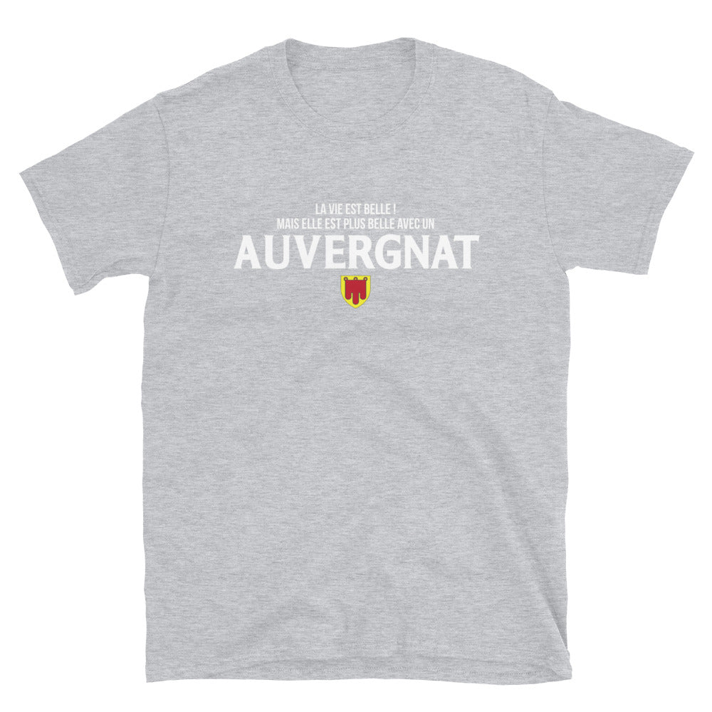 T-shirt Auvergne gris foncé chiné - La vie est belle avec un auvergnat