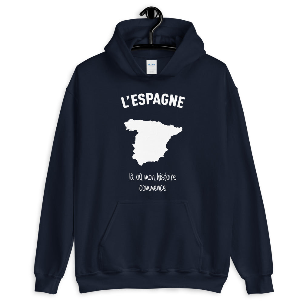 Sweatshirt Espagne bleu marine - L'histoire commence ici