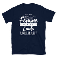 Thumbnail for T-shirt Croate gris foncé chiné - Ne me drague pas ma femme est Croate