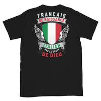 Thumbnail for T-shirt Italie noir - Français de naissance, italien par grâce