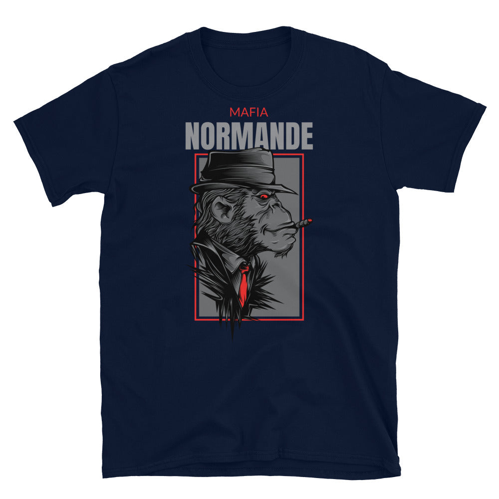 T-shirt Normandie gris foncé chiné - Mafia Normande avec humour