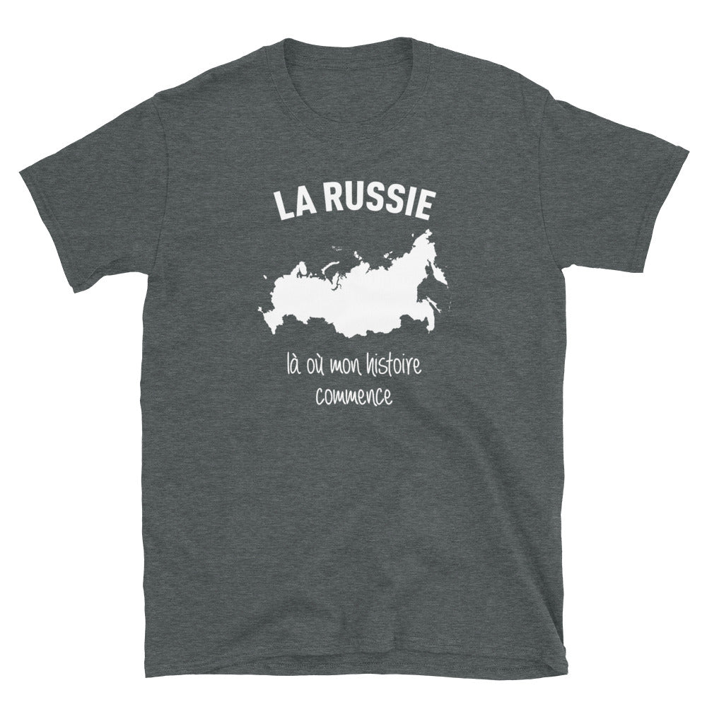 T-shirt Russie marine dos - Mon histoire commence avec fierté