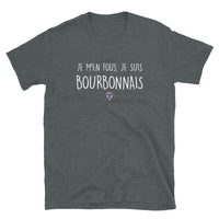 Thumbnail for T-shirt Bourbonnais gris foncé chiné - M'en fous, je suis Bourbonnais