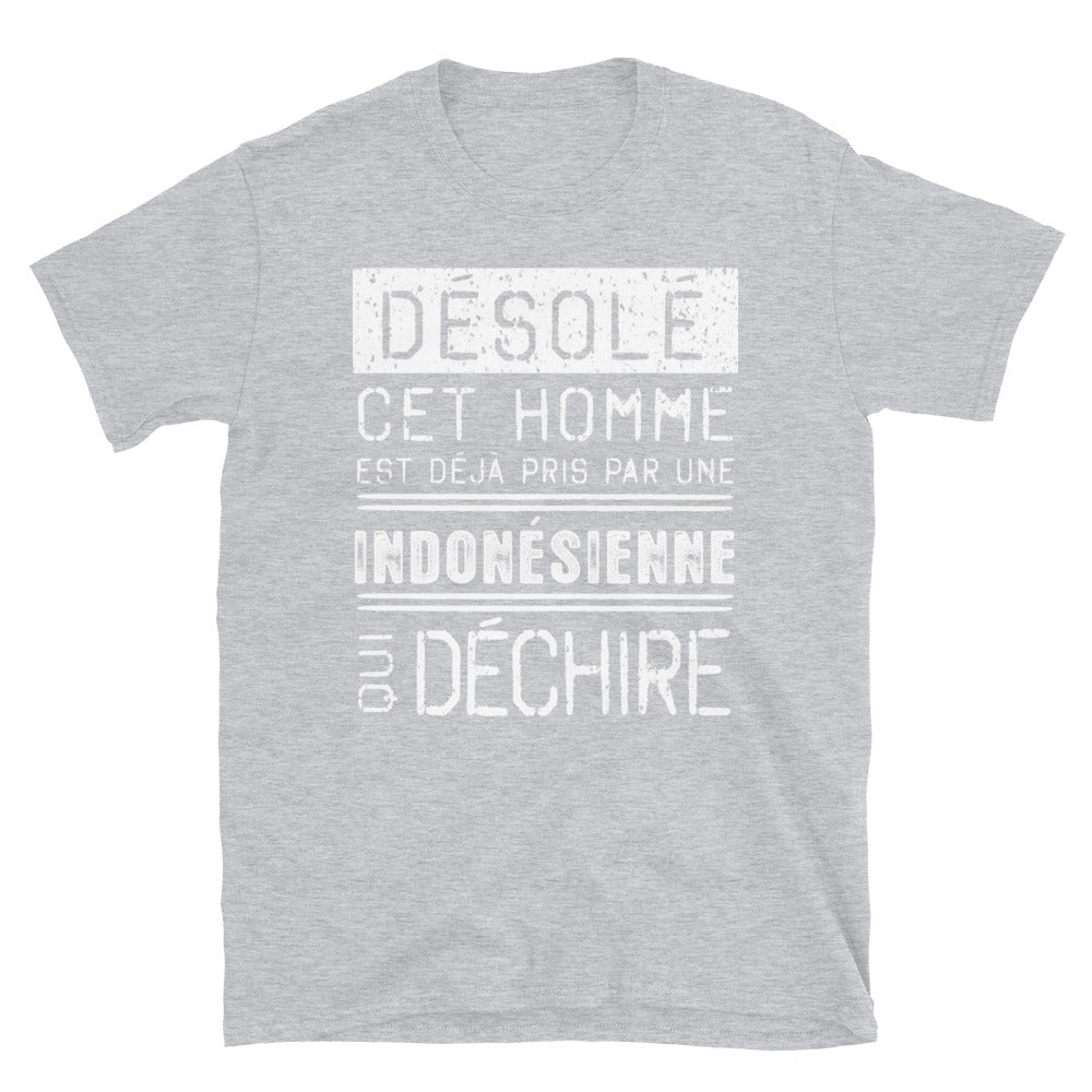 T-shirt Indonésie bleu marine dos - Désolé ce mec est pris