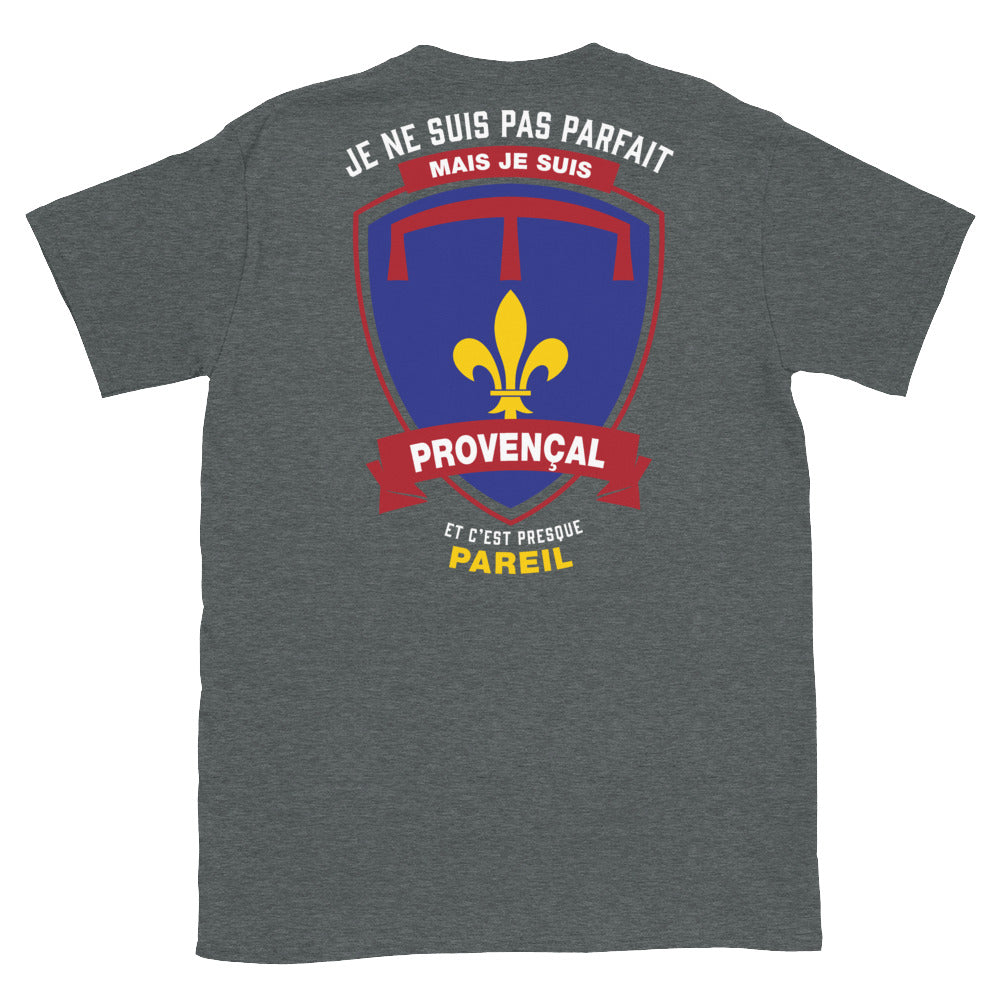 T-shirt Provence noir dos - Je ne suis pas parfait mais je suis Provençal