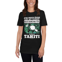 Thumbnail for T-shirt Tahiti bleu marine dos - J'ai peut-être l'air de t'écouter