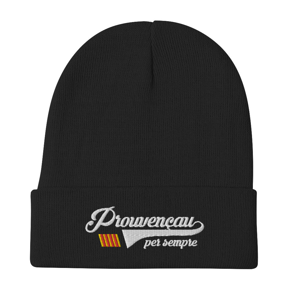 Bonnet Provence noir - Prouvençau per sempre brodé