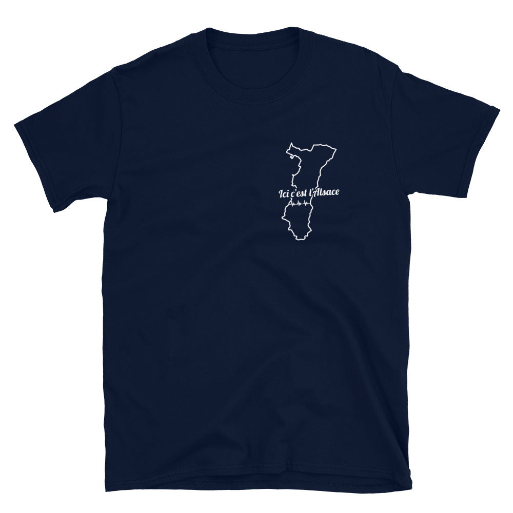 T-shirt Alsace gris foncé chiné dos - L'Alsace sur le cœur