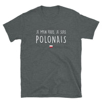 Thumbnail for T-shirt Pologne gris foncé chiné - Je m'en fous je suis Polonais