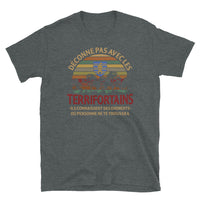 Thumbnail for T-shirt Terrifortains gris foncé chiné dos - design humoristique et local