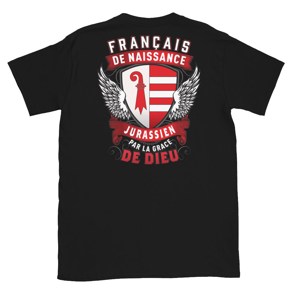 T-shirt Jurassien noir - Français, Belge, Suisse, Canadien