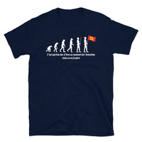 Thumbnail for T-shirt Normandie bleu marine dos - Évolution de l'homme humoristique