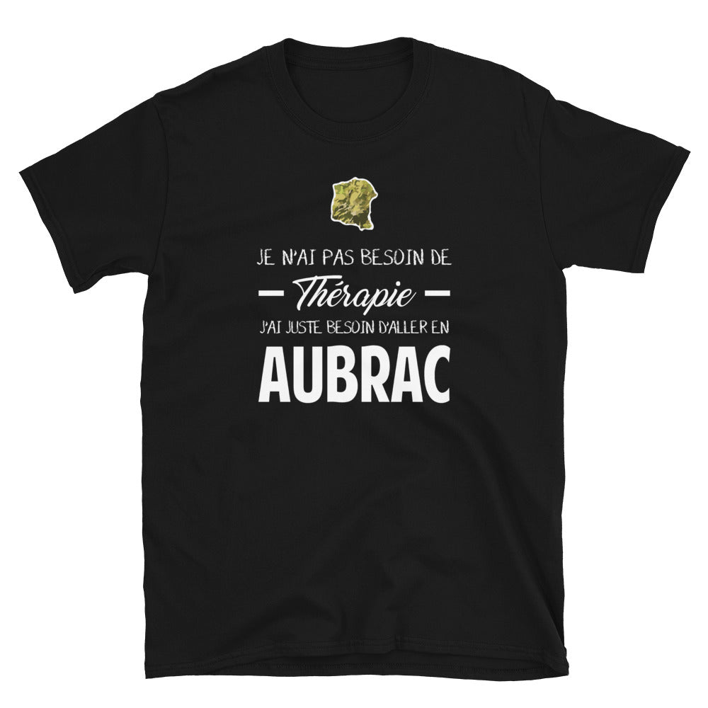 T-shirt Aveyron noir - Je n'ai pas besoin de thérapie