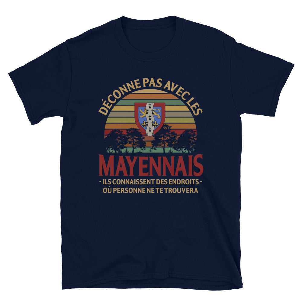 T-shirt Mayennais bleu marine - Déconne pas avec humour