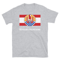 Thumbnail for T-shirt République Polynésienne noir dos - Liberté Égalité Poisson cru
