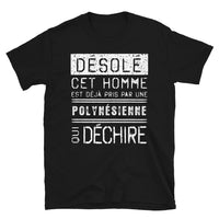 Thumbnail for T-shirt Polynésien noir - Désolé ce mec est pris par une fille