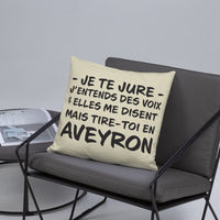 Thumbnail for Aveyron - j'entends des voix - Coussin décoratif 55 cm x 55cm - Ici & Là - T-shirts & Souvenirs de chez toi