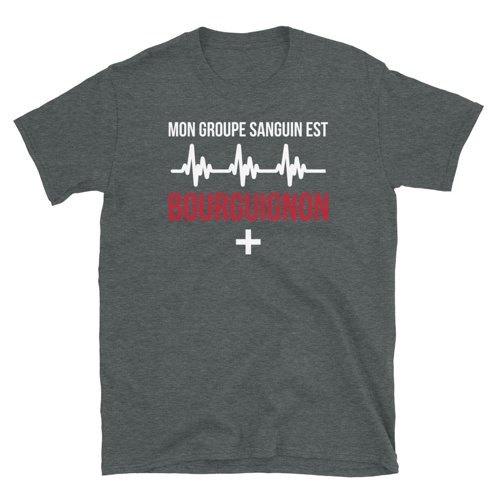 T-shirt Bourgogne noir dos - Groupe sanguin humoristique