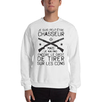 Thumbnail for Sweatshirt Chasseurs gris sport - texte humoristique sur les chasseurs