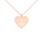Collier Ti Amo - Italie en argent sterling pendentif en forme de coeur italien - Ici & Là - T-shirts & Souvenirs de chez toi