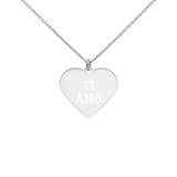 Collier Ti Amo - Italie en argent sterling pendentif en forme de coeur italien - Ici & Là - T-shirts & Souvenirs de chez toi