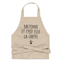 Thumbnail for Bretonne et c'est elle la cheffe - Tablier cuisine coton bio - Bretagne