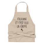 Italienne et c'est elle la cheffe - Tablier femme cuisine coton bio - Italie