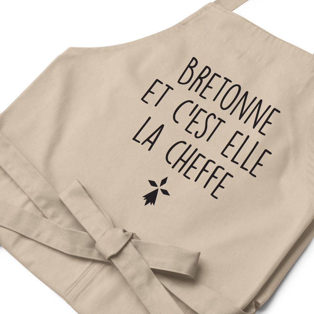 Bretonne et c'est elle la cheffe - Tablier cuisine coton bio - Bretagne