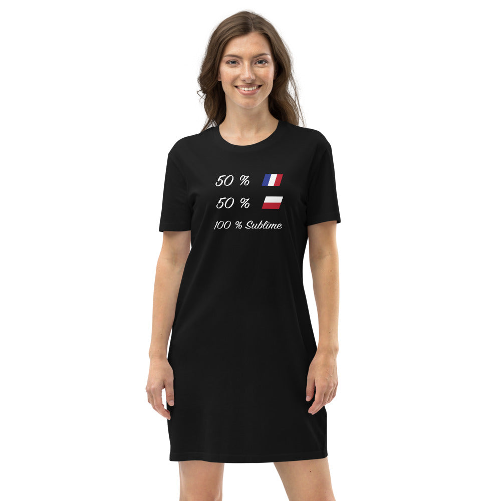 50 % Polonaise 100 % sublime - Robe t-shirt en coton bio - Ici & Là - T-shirts & Souvenirs de chez toi