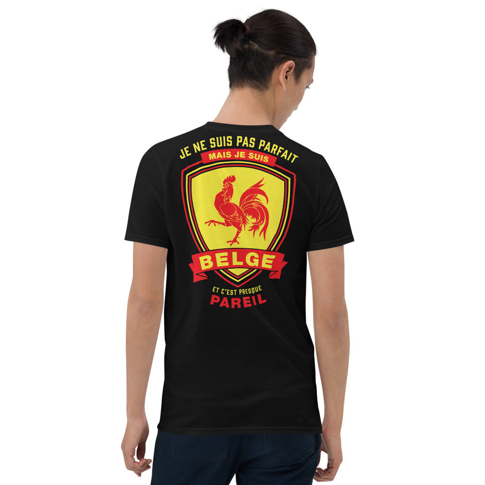 T-shirt Belgique gris foncé - Je ne suis pas parfait mais Belge dos