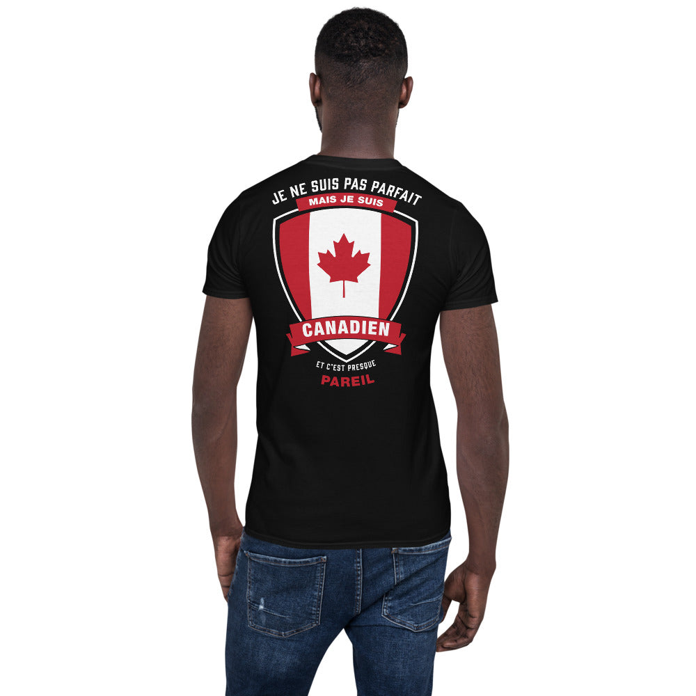 T-shirt Canadien gris foncé dos - Je ne suis pas parfait mais Canadien