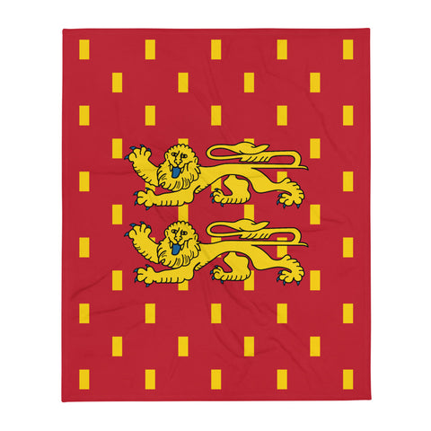 Plaid Normand - Couverture Normandie, jetée avec drapeau de Normandie 127 x 177 cm - Ici & Là - T-shirts & Souvenirs de chez toi