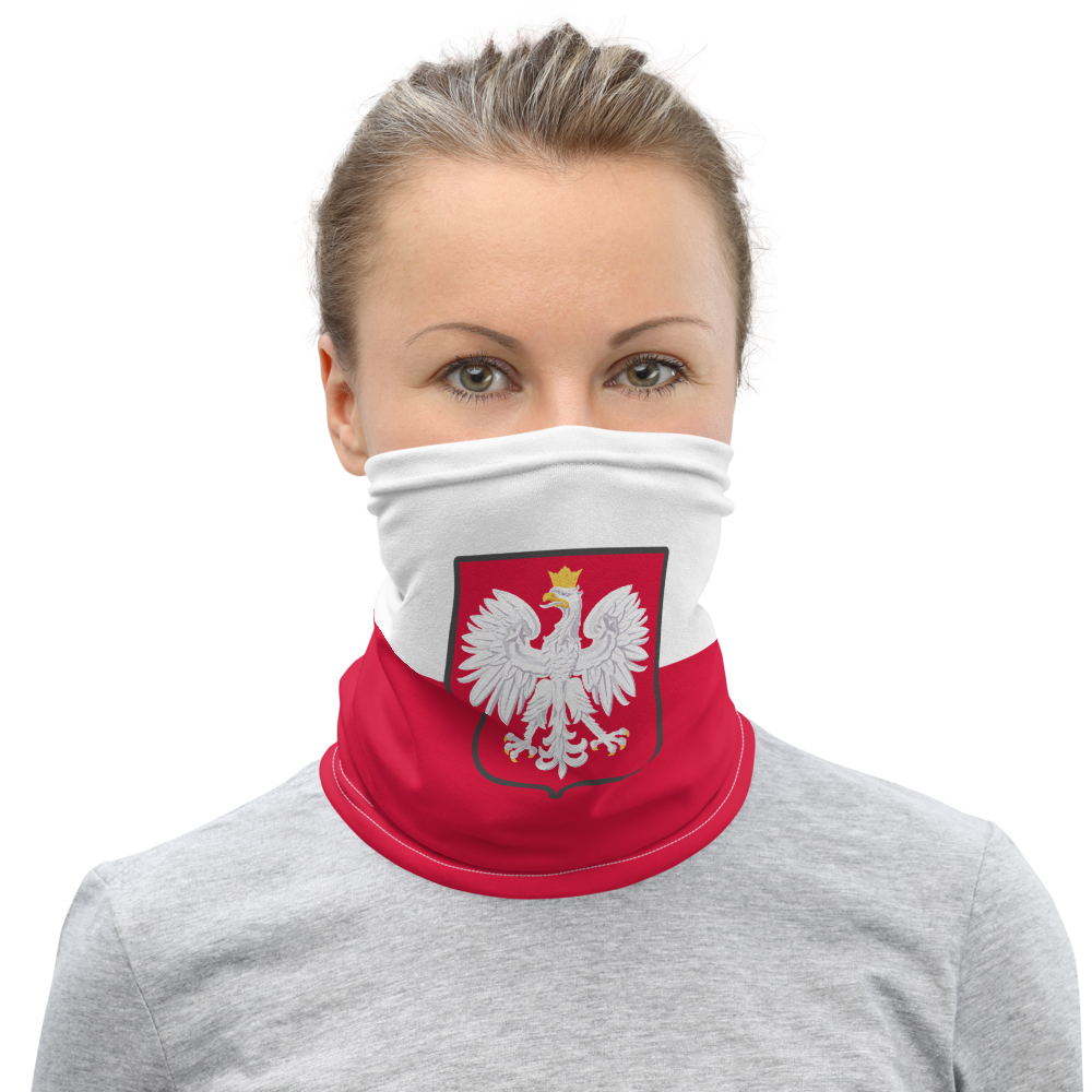 Cache-cou Pologne rouge et blanc dos - Drapeau moderne