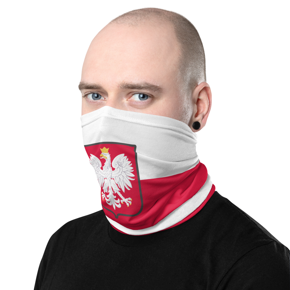 Cache-cou Pologne rouge et blanc dos - Drapeau moderne