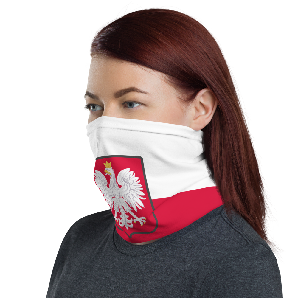 Cache-cou Pologne rouge et blanc dos - Drapeau moderne