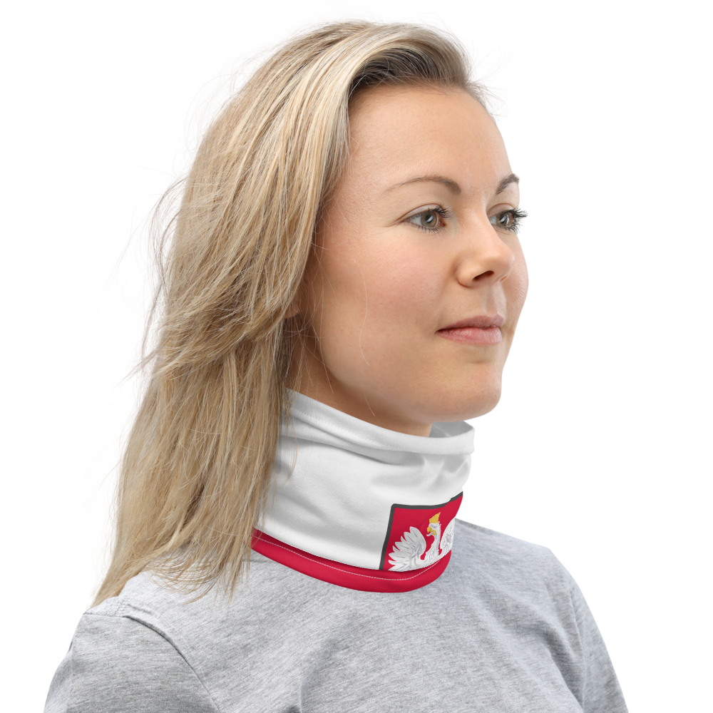 Cache-cou Pologne rouge et blanc dos - Drapeau moderne