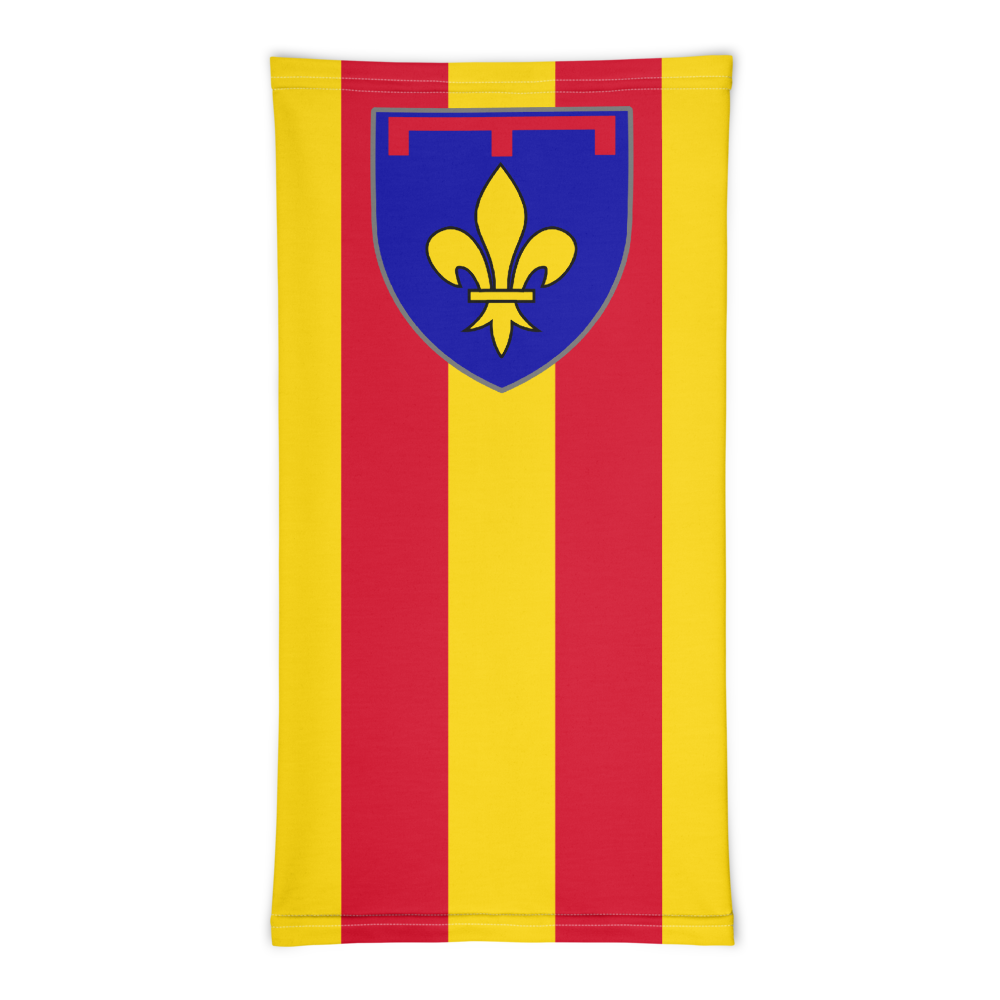 Cache-cou Provence - Écusson moderne sur drapeau ancien face